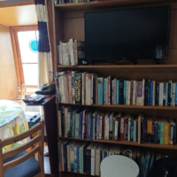 Library and dining area